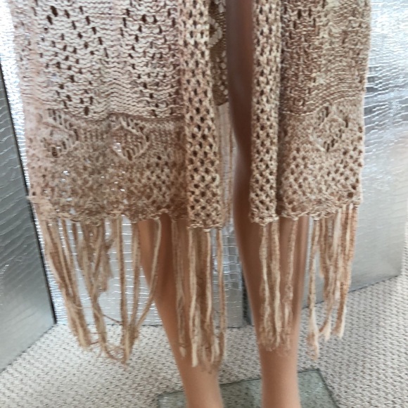 Roxy size L cotton knit caftan sweater - open front with no closures - Picture 3 of 6